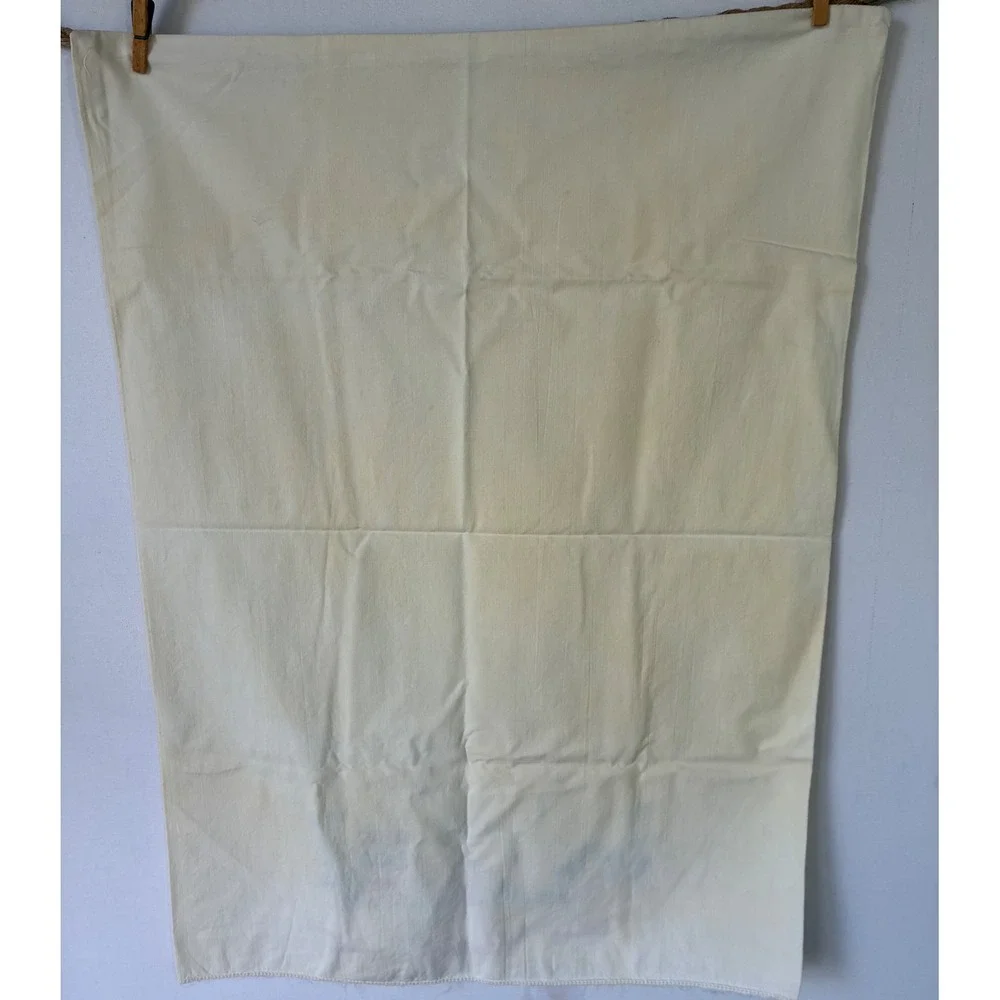 Cottagecore Vintage Pillowcase Embroidered Bluebirds Cream Fair